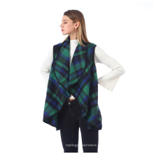 Womens Open Front Plaid Vest Cardigan Mantel mit Taschen